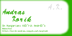 andras korik business card